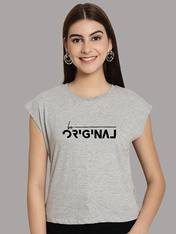 women printed round neck crop top - 21292483 -  Zoom Image - 0