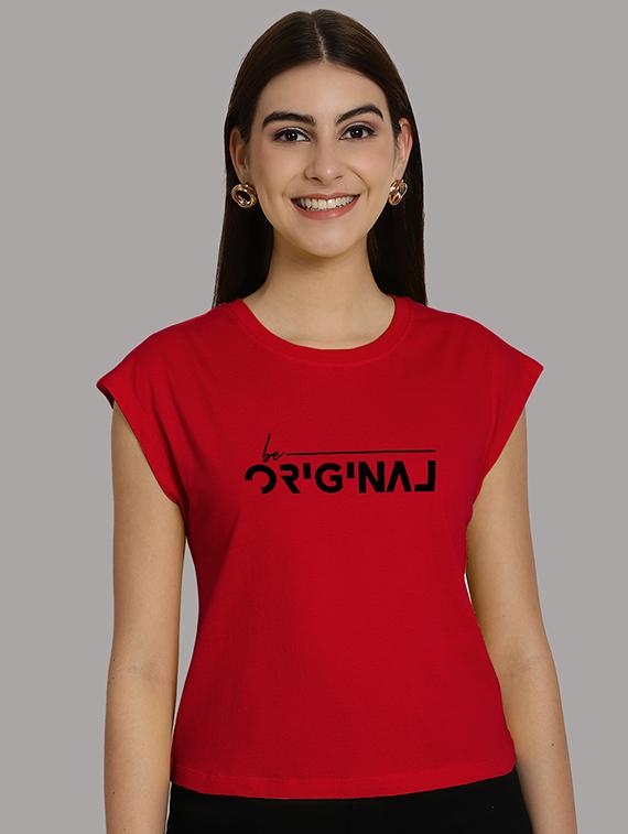 women printed round neck crop top - 21292484 -  Zoom Image - 0