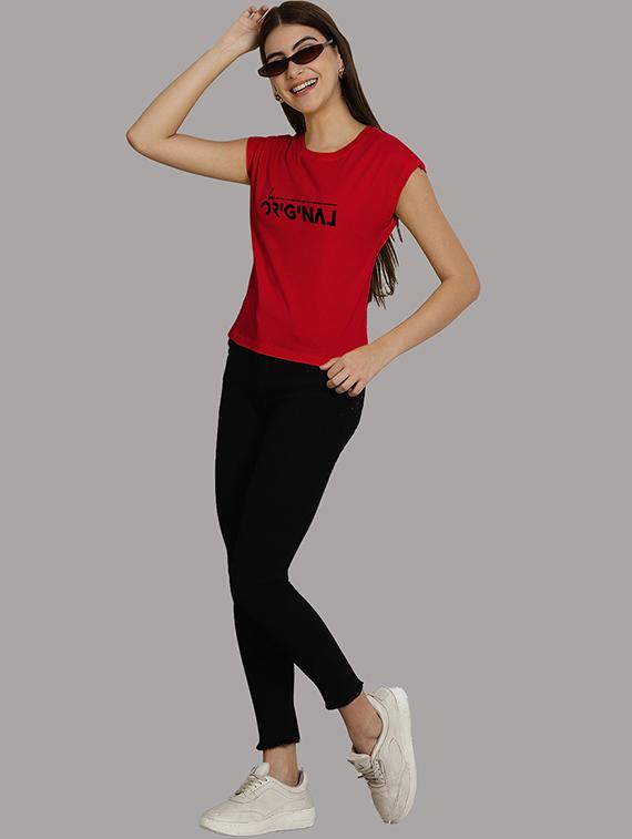 women printed round neck crop top - 21292484 - Standard Image - 5