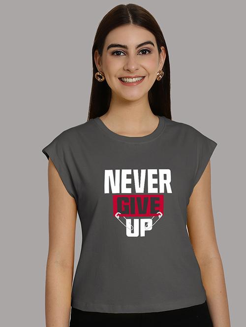 women printed round neck crop top - 21292486 - Standard Image - 0