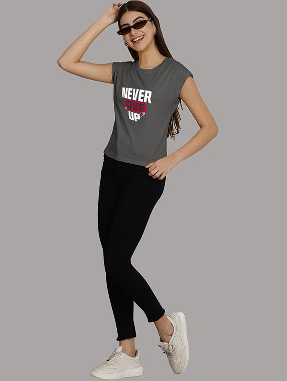 women printed round neck crop top - 21292486 - Standard Image - 5