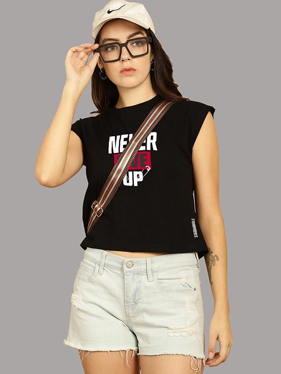 women printed round neck crop top - 21292496 - Standard Image - 3
