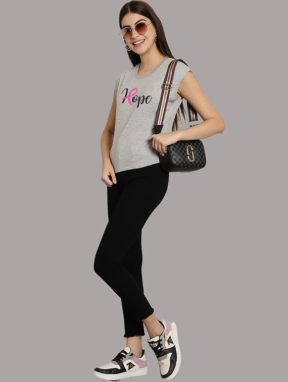 women printed round neck crop top - 21292502 - Standard Image - 5