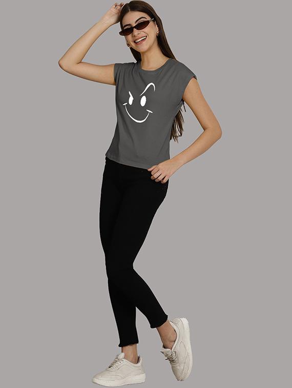 women printed round neck crop top - 21292504 - Standard Image - 5