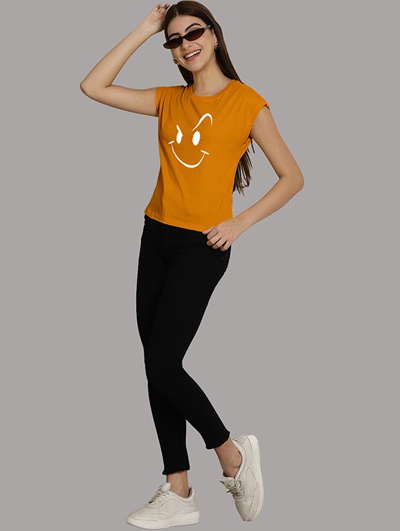 women printed round neck crop top - 21292506 - Standard Image - 5
