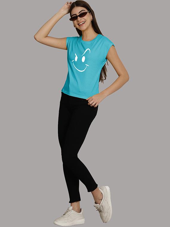 women printed round neck crop top - 21292508 - Standard Image - 5