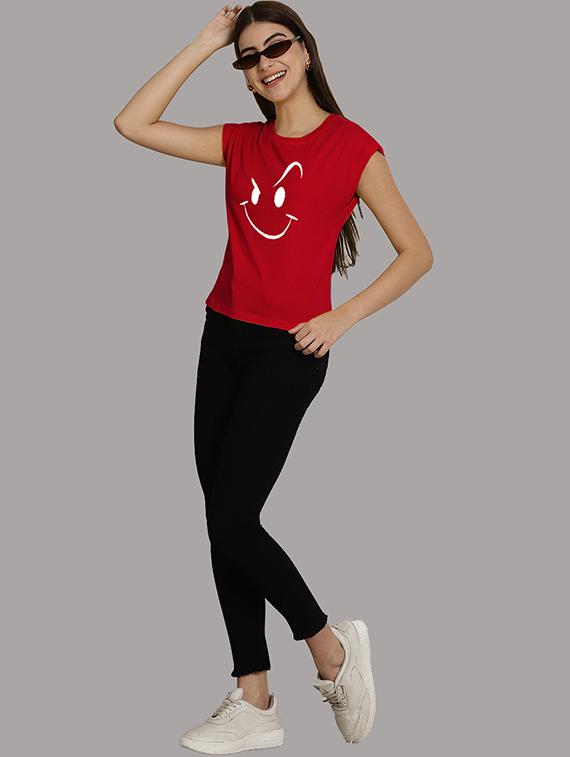 women printed round neck crop top - 21292514 - Standard Image - 5