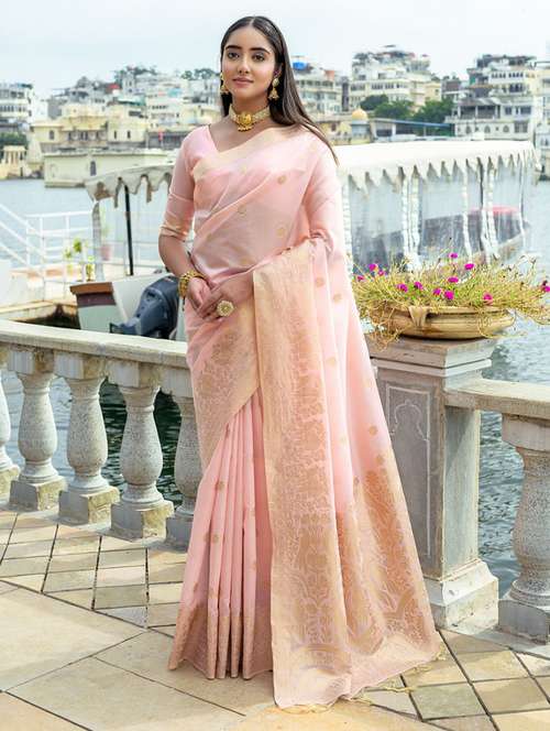 women peach bhagalpuri saree with blouse - 21294699 - Standard Image - 0