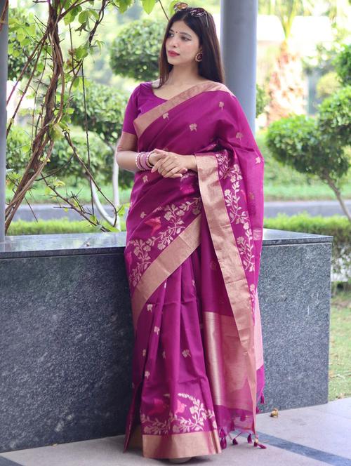 women purple mysore silk saree with blouse - 21294714 - Standard Image - 0