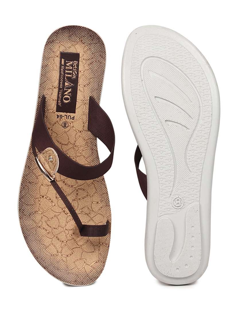 women beige one toe slippers - 21295046 -  Standard Image - 5