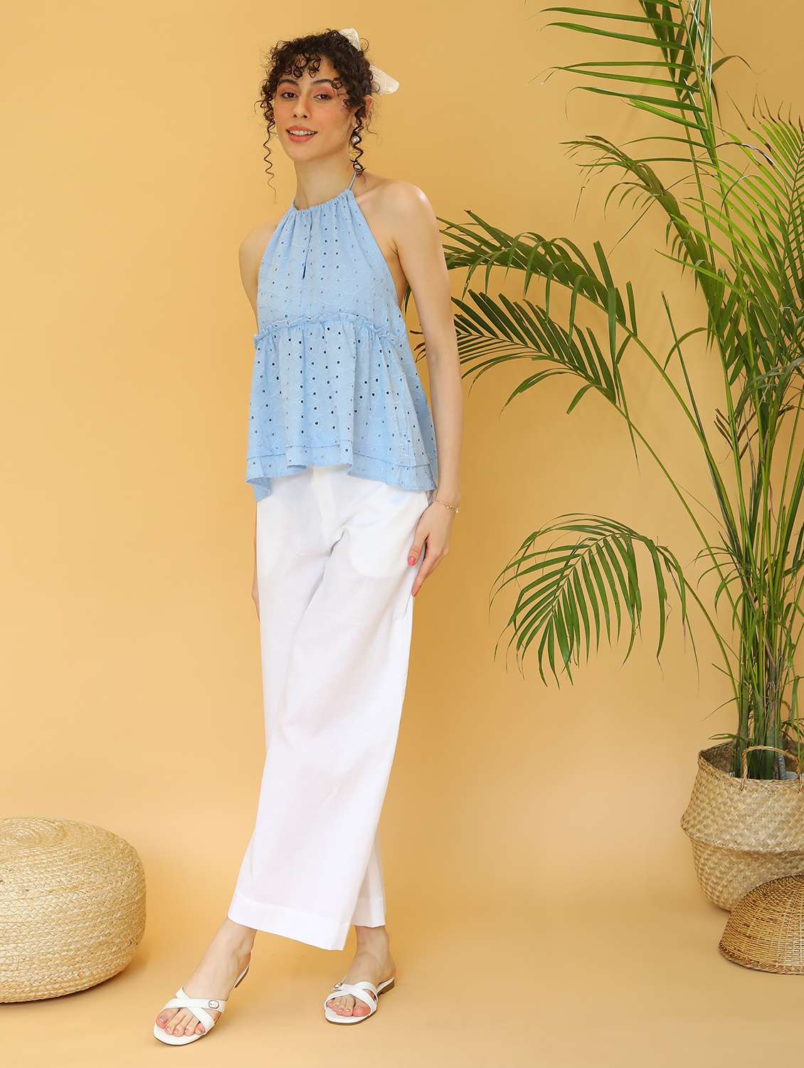 women halter neck backless peplum top - 21295246 -  Standard Image - 3