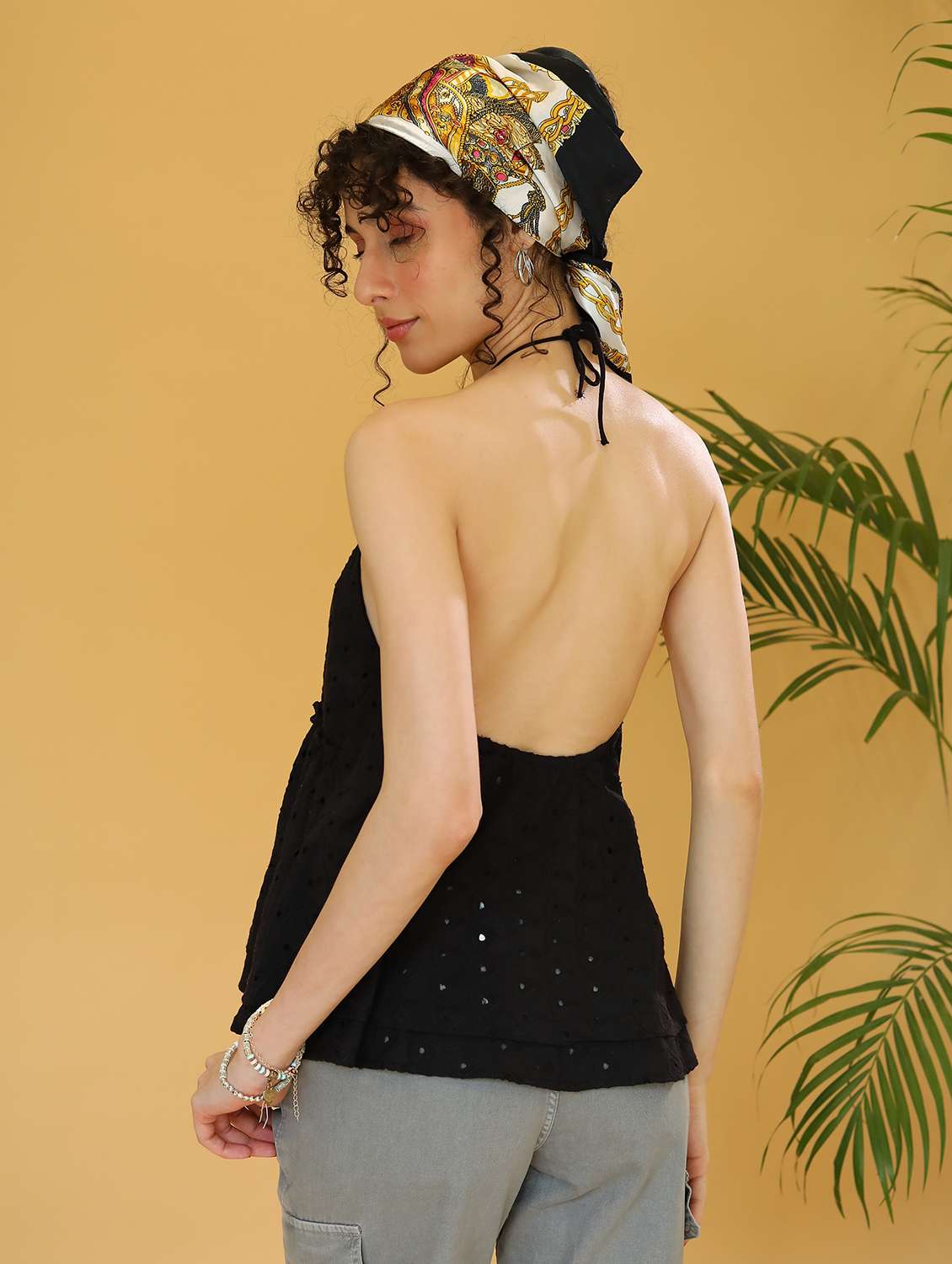 women halter neck backless peplum top - 21295247 -  Standard Image - 3