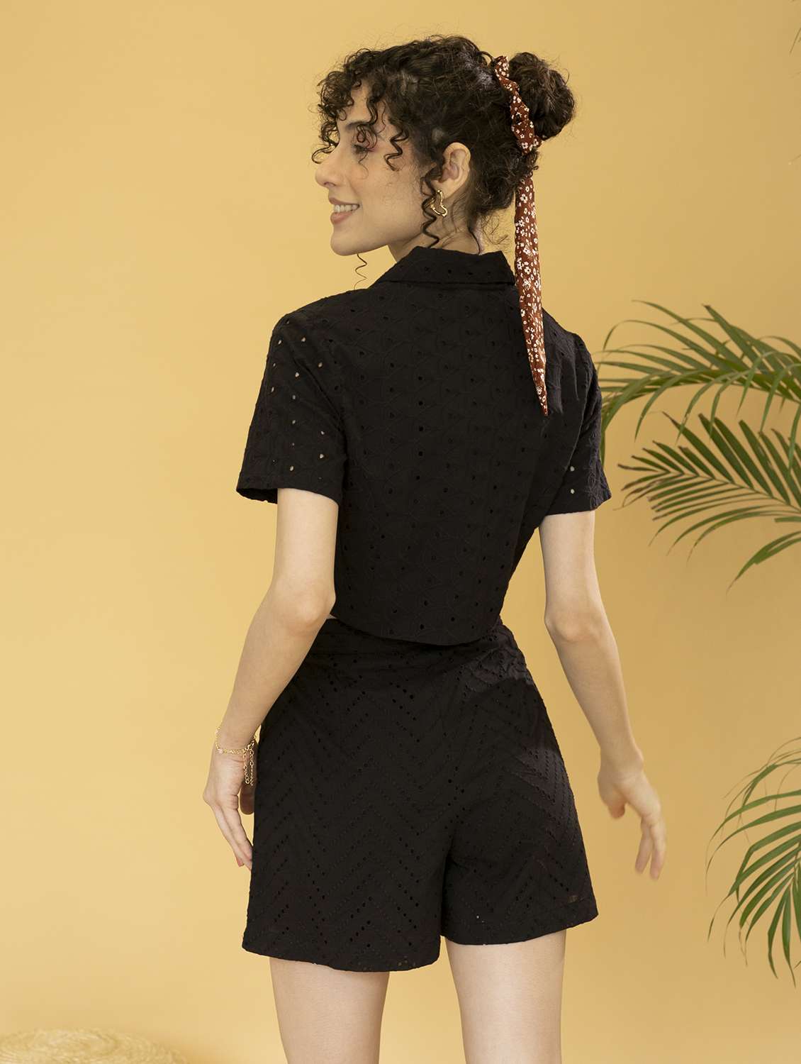 women schiffli detailed collared shirt top - 21295251 -  Standard Image - 3