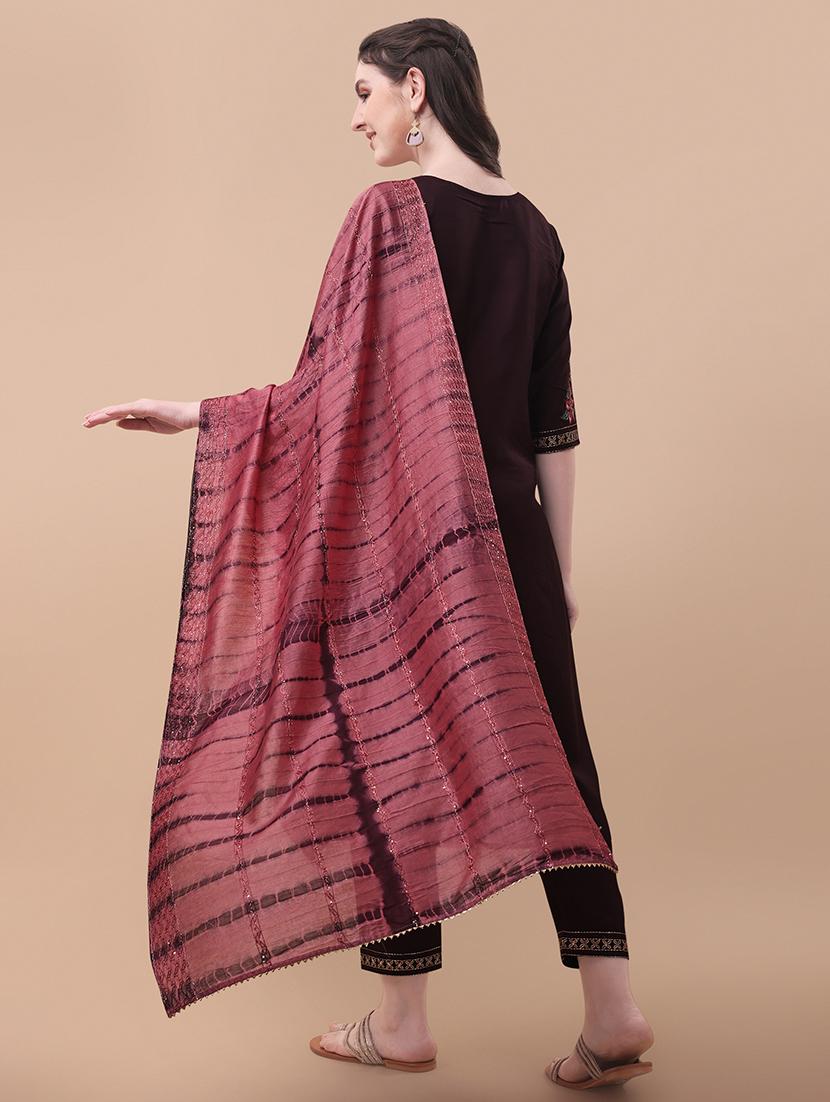 purple self design suit set - 21296003 - Standard Image - 3