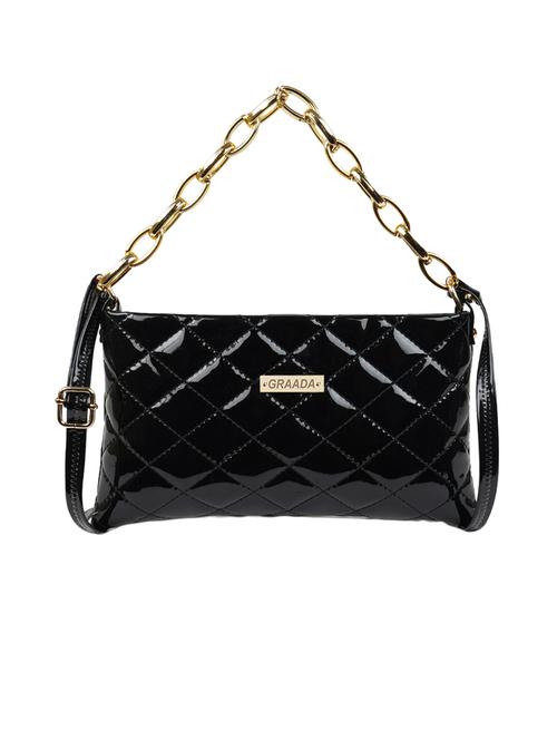 black leatherette (pu) sling bag - 21296639 - Standard Image - 0