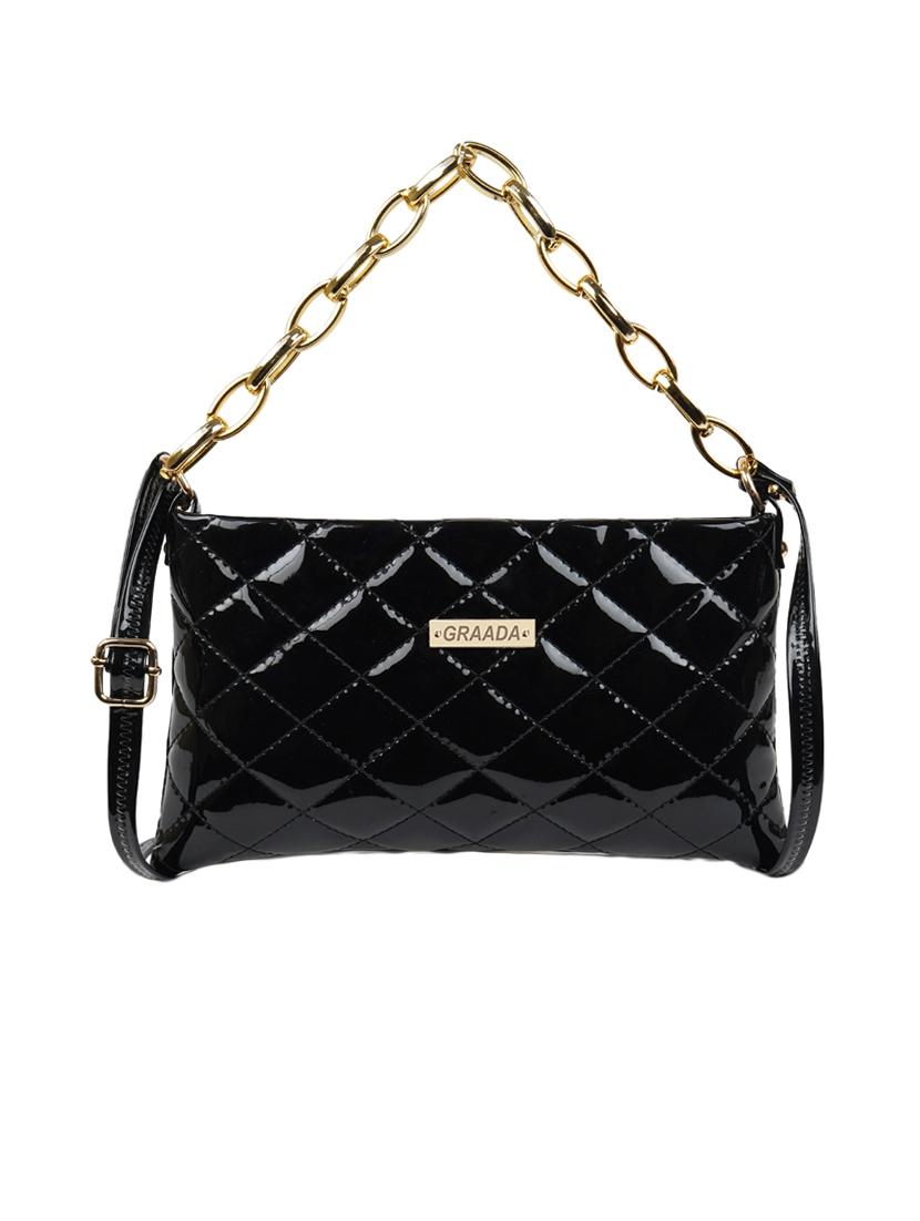 black leatherette (pu) sling bag - 21296639 - Zoom Image - 0