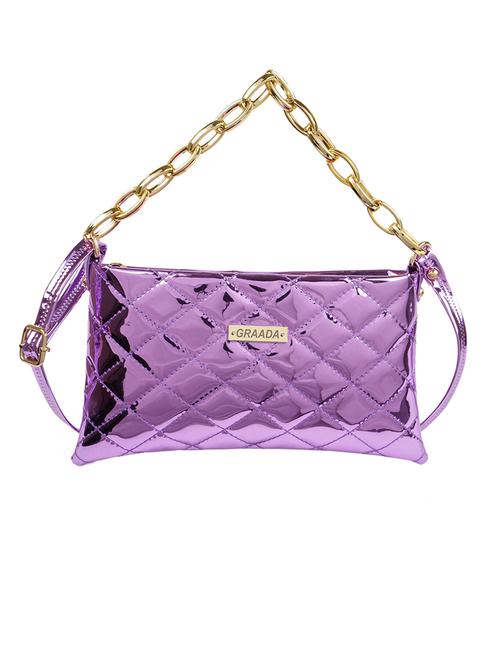 purple leatherette sling bag - 21296643 - Standard Image - 0