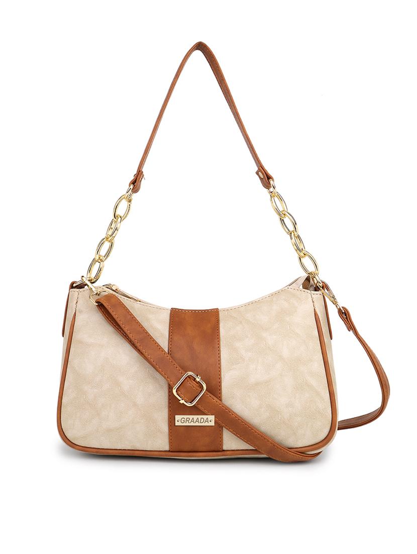 cream leatherette sling bag - 21296683 - Zoom Image - 0