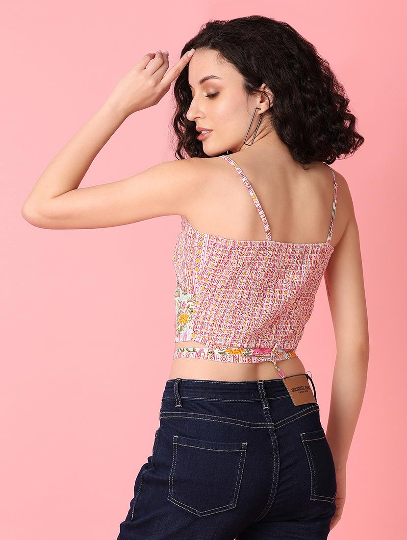 women multi coloured cotton crop top - 21296837 - Standard Image - 3
