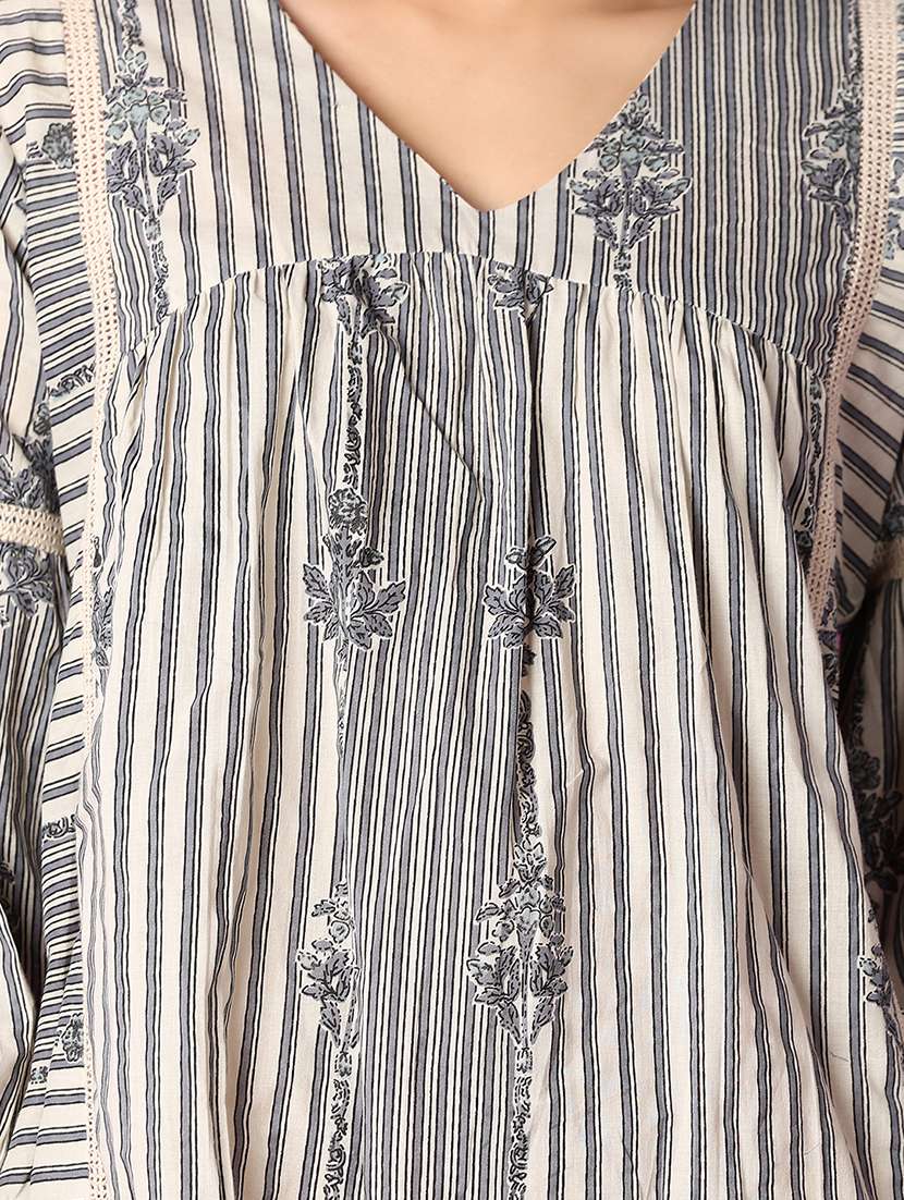 women grey cotton a-line dress - 21296950 -  Standard Image - 5