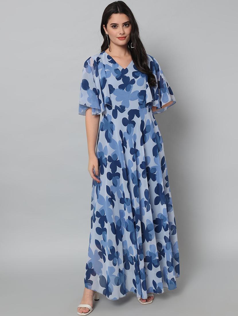 royal blue georgette aline dress - 21297299 - Zoom Image - 0