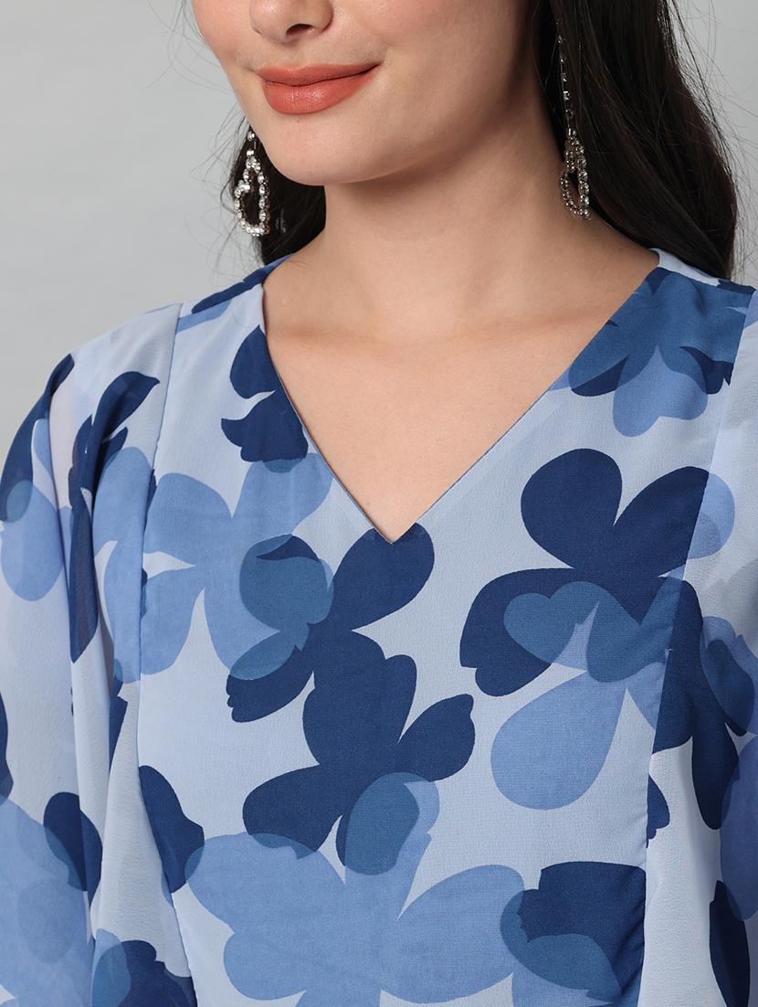 royal blue georgette aline dress - 21297299 - Standard Image - 3