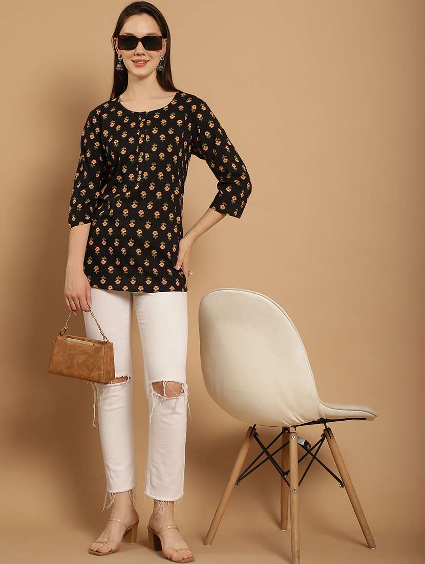 black cotton regular top - 21297463 -  Standard Image - 5