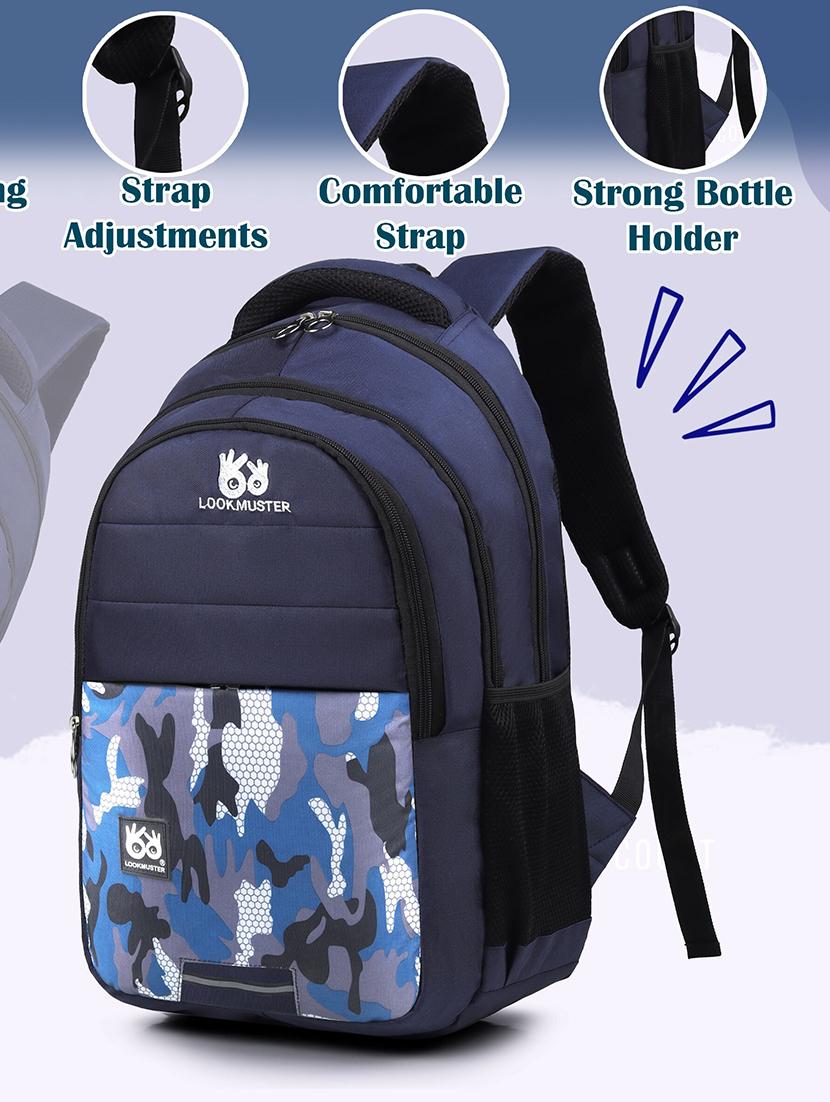 blue polyester regular backpack - 21300955 - Standard Image - 5