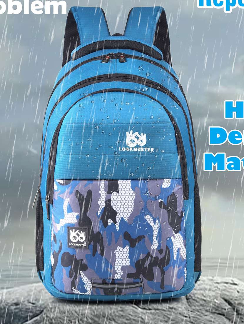 men printed laptop backpack