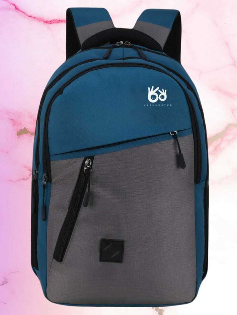 men color block laptop backpack
