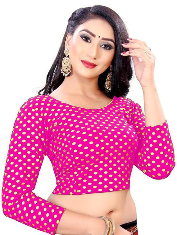 pink cotton blend regular blouse - 21302463 -  Zoom Image - 0
