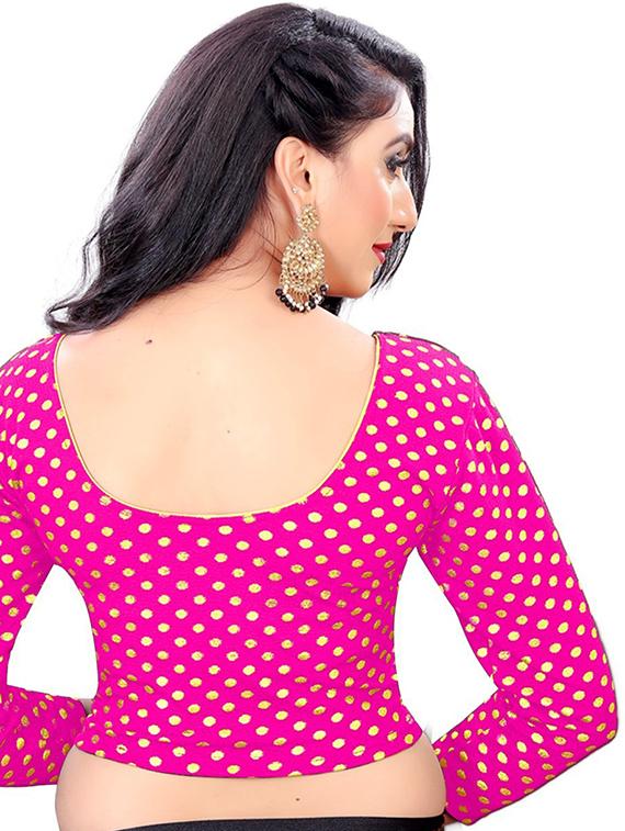 pink cotton blend regular blouse - 21302463 - Standard Image - 3