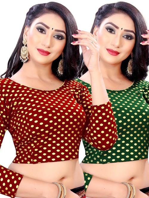 combo pack of 2 three quarter sleeves blouse - 21302471 -  Standard Image - 0