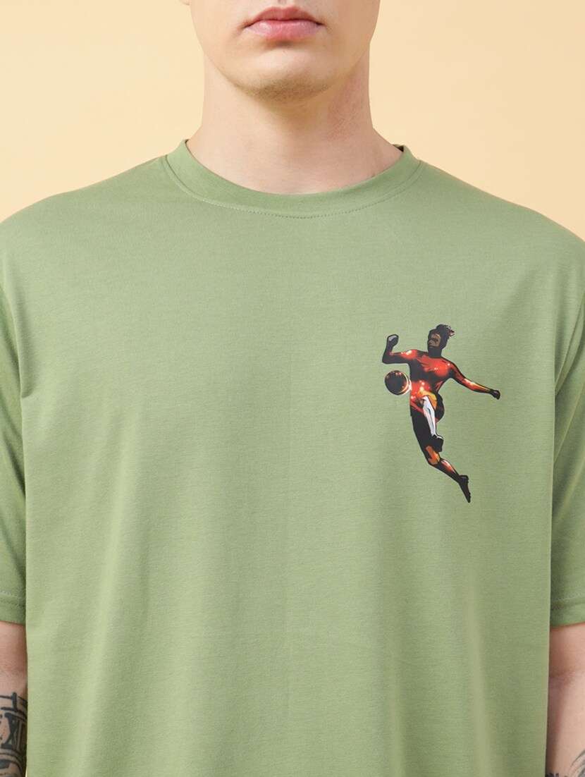 men back print oversized short sleeves t-shirt - 21303633 -  Standard Image - 5