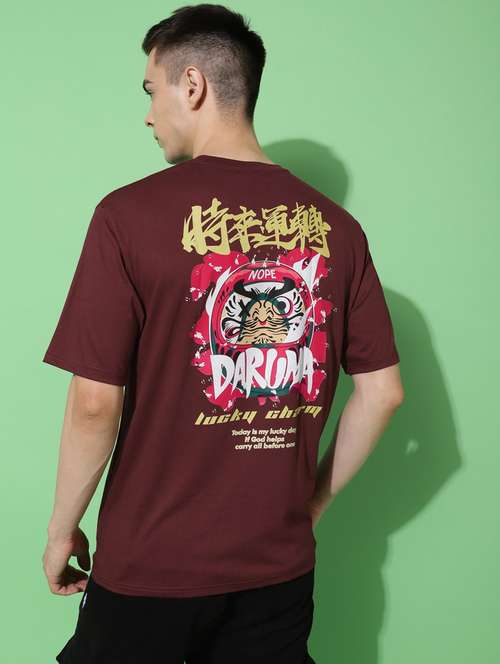 men back print oversized short sleeves t-shirt - 21303649 -  Standard Image - 0