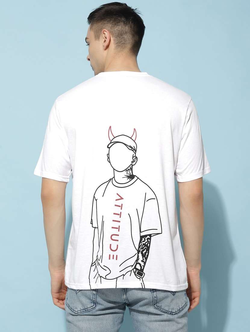 men back print oversized short sleeves t-shirt - 21303650 -  Zoom Image - 0