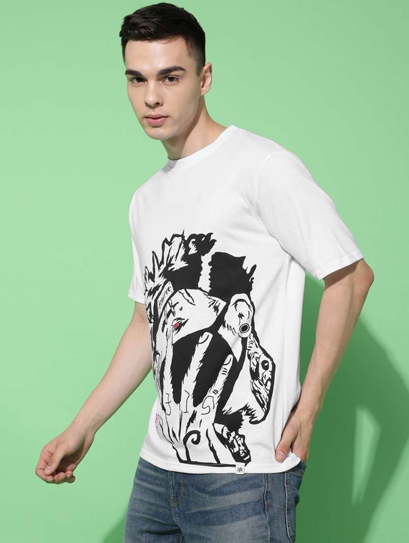 men back print oversized short sleeves t-shirt - 21303654 - Standard Image - 5