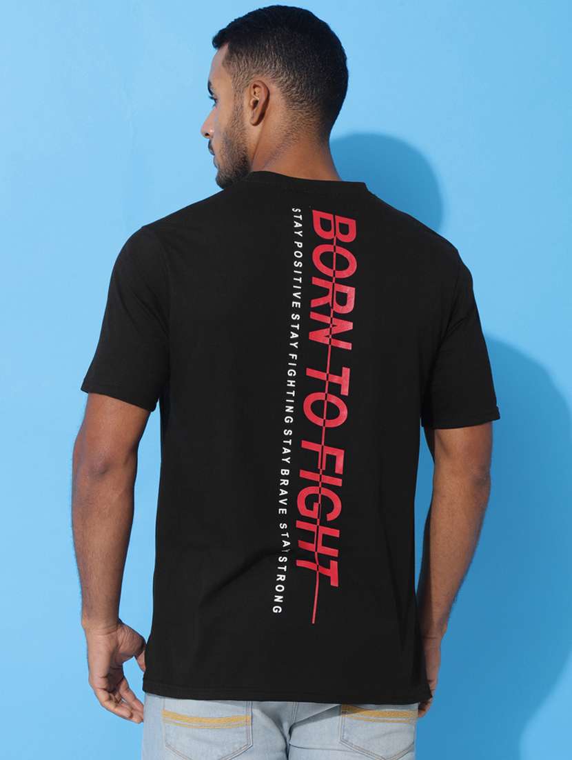 men front & back print oversized short sleeves t-shirt - 21303655 -  Standard Image - 3