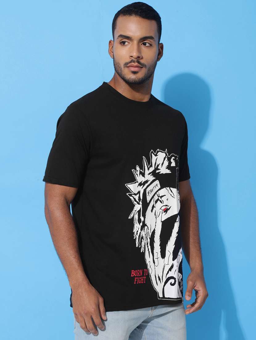 men front & back print oversized short sleeves t-shirt - 21303655 -  Standard Image - 5