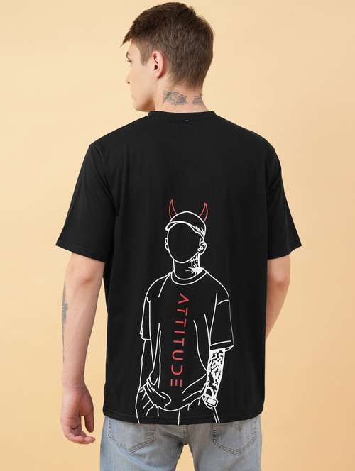 men back print oversized short sleeves t-shirt - 21303658 - Standard Image - 0
