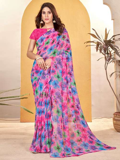 women floral printed saree - 21303710 - Standard Image - 0