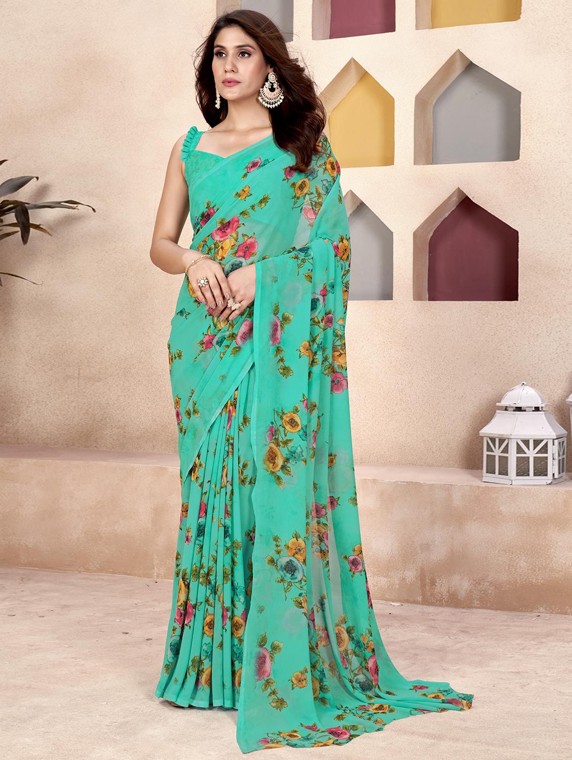 women floral printed saree - 21303716 -  Zoom Image - 0