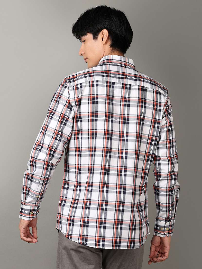 men long sleeves checkered casual shirt - 21303791 -  Standard Image - 3