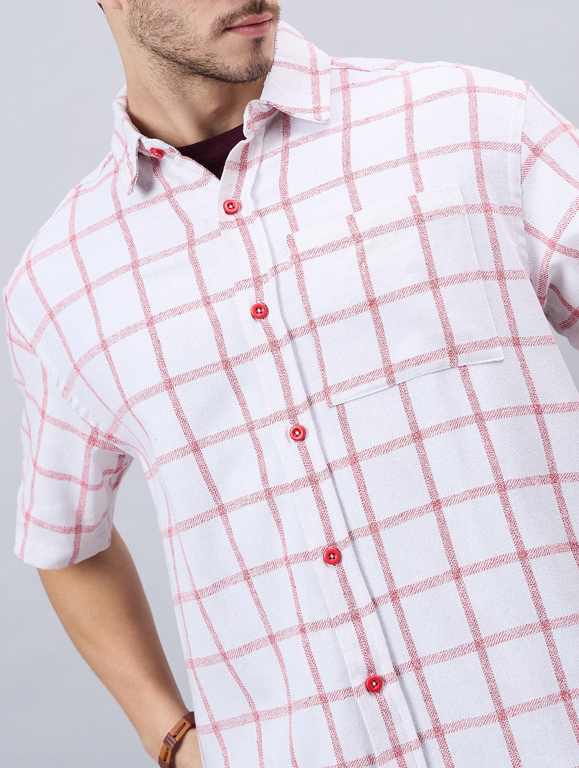 white checkered cotton casual shirt - 21303889 - Standard Image - 5
