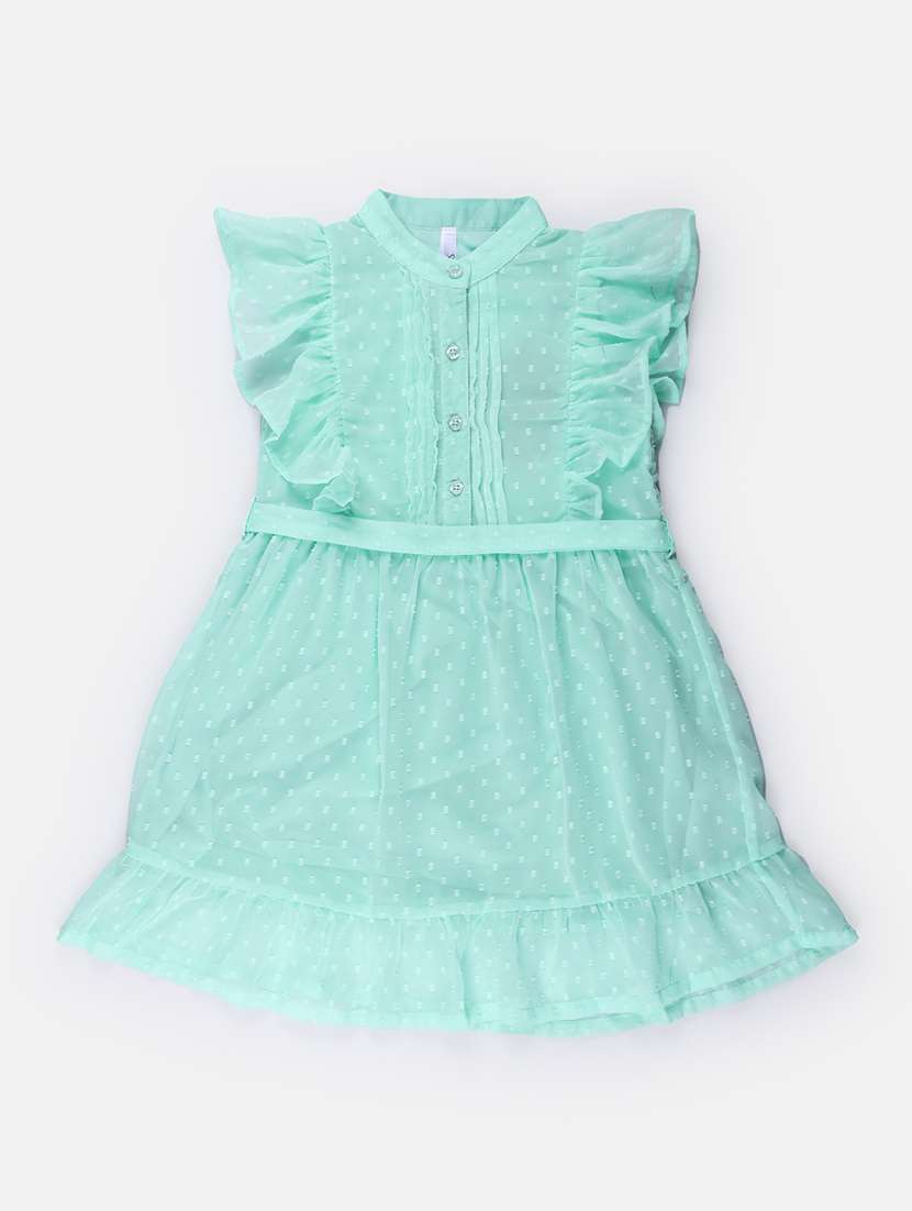 sea green ruffle frock