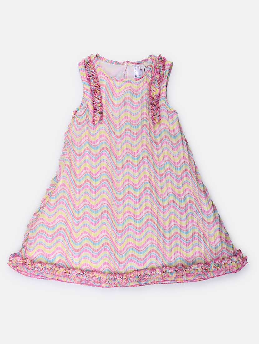 multi colre printed a-line frock