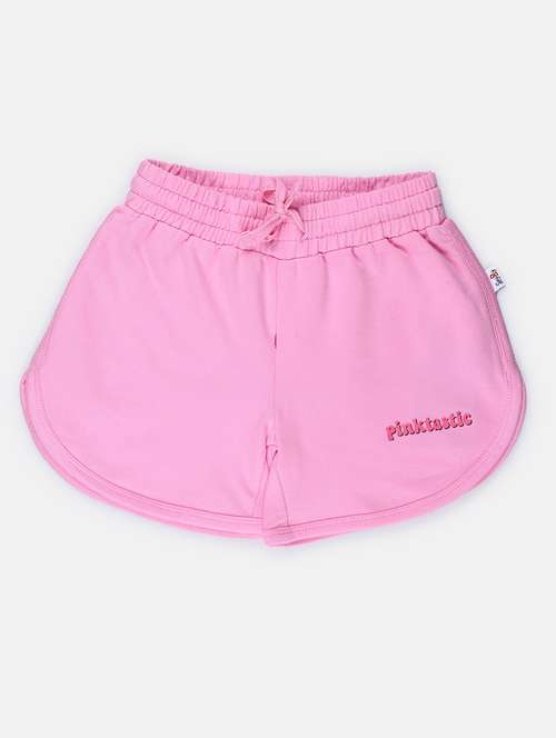 kids pink cotton shorts - 21304049 - Standard Image - 0