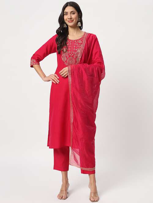 women kurta pant set with dupatta - 21304170 -  Standard Image - 0
