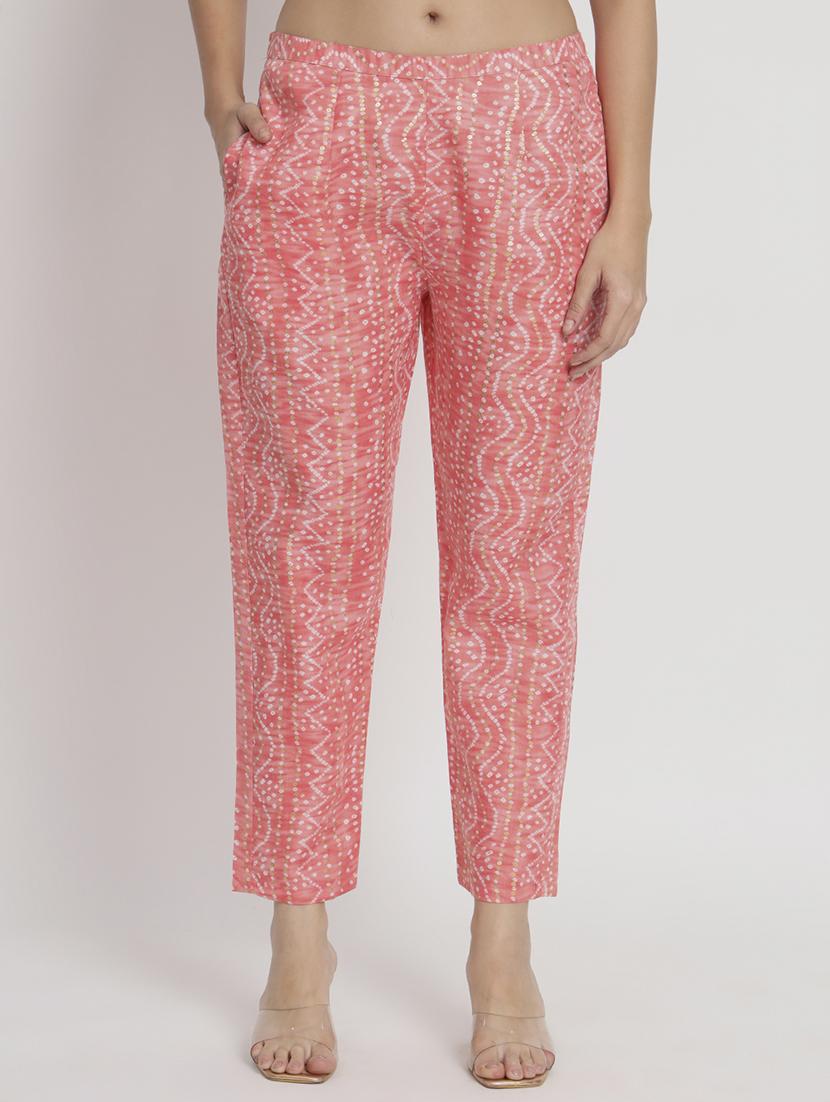 women paech bandhani printed kurta pant set - 21304209 - Standard Image - 5