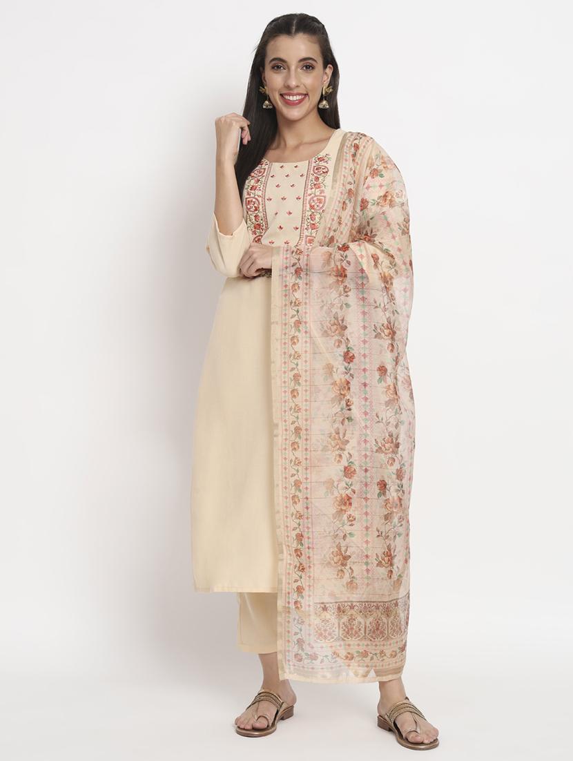 women kurta pant set with dupatta - 21304215 - Zoom Image - 0